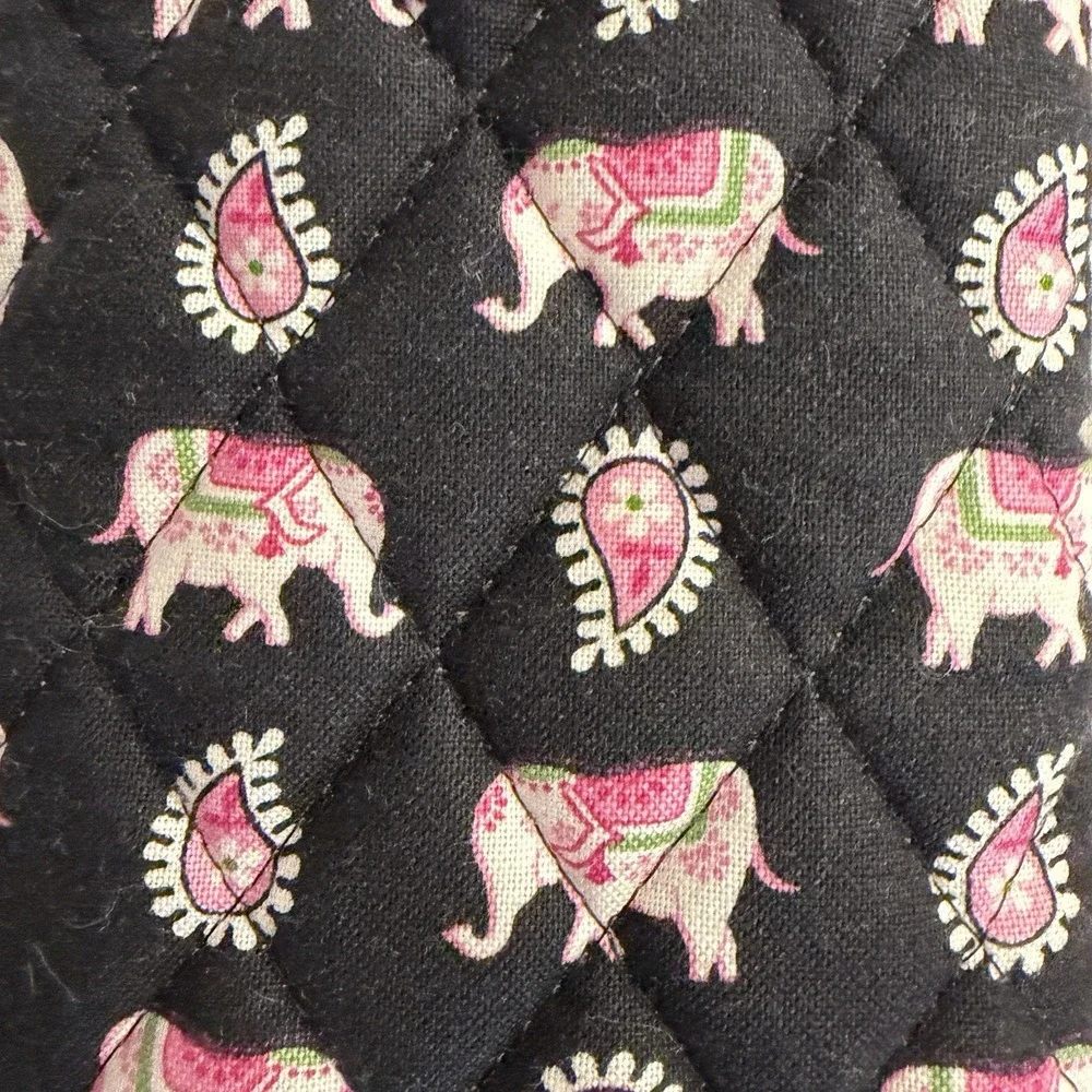 Vera Bradley Pink Elephants Black Eyeglass Case Retired NEW W tags Charming Pink